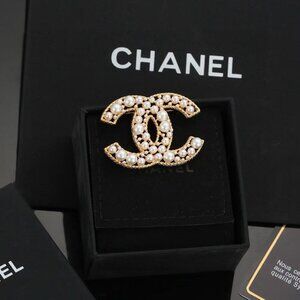 Chanel Gold Crystal Brooch